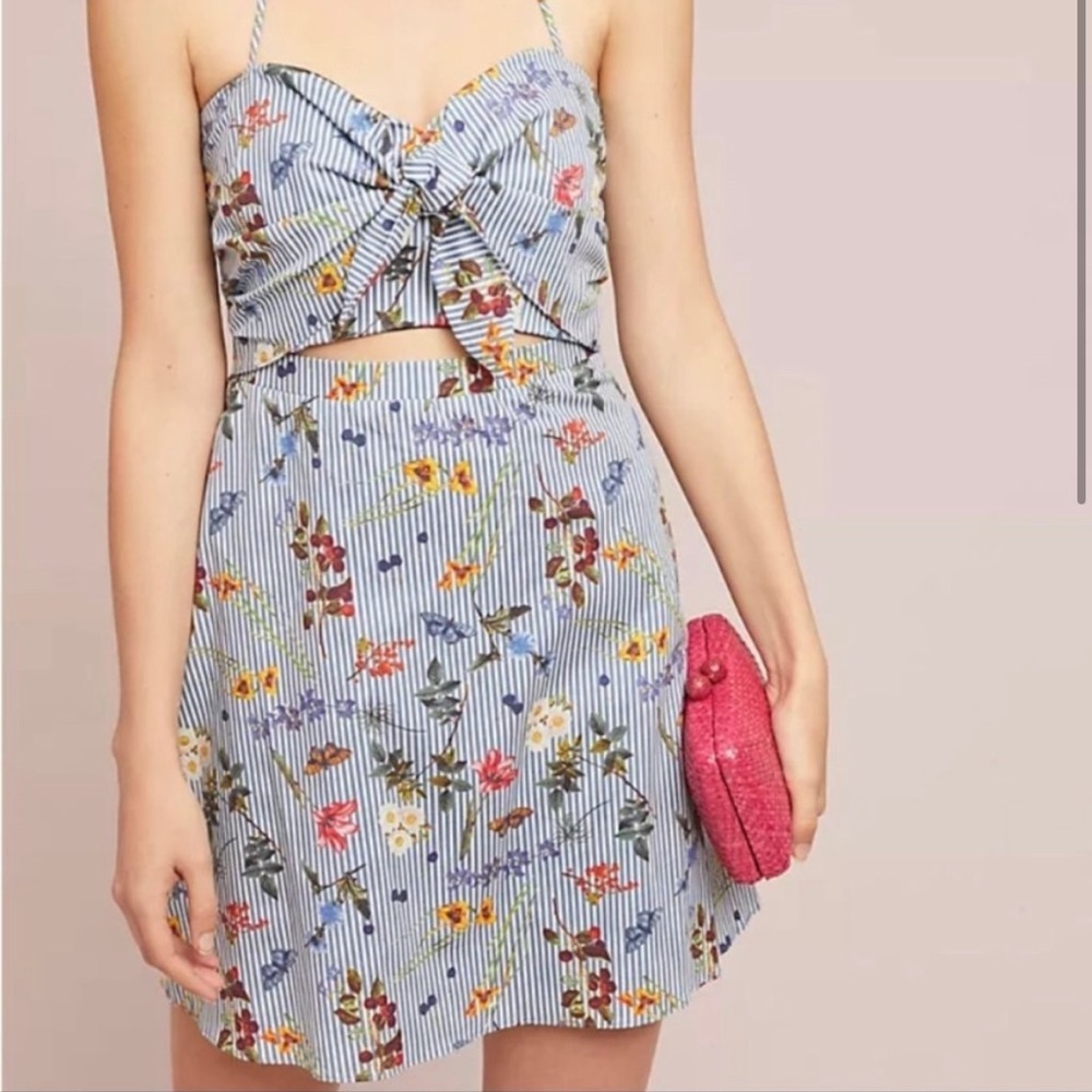 Bailey 44 charlie mini dress striped and floral halter size 4